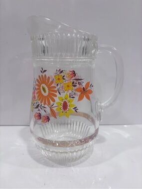 Vintage 1970s glass pitcher